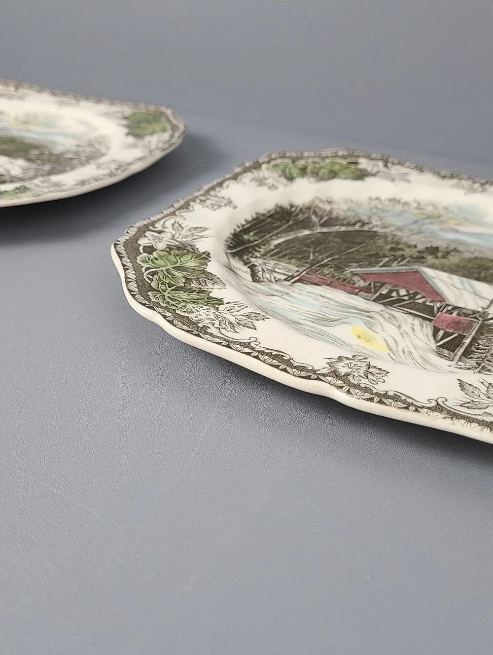 Johnson Brothers Friendly Village The Covered Bridge Salad Plates- Set of 2